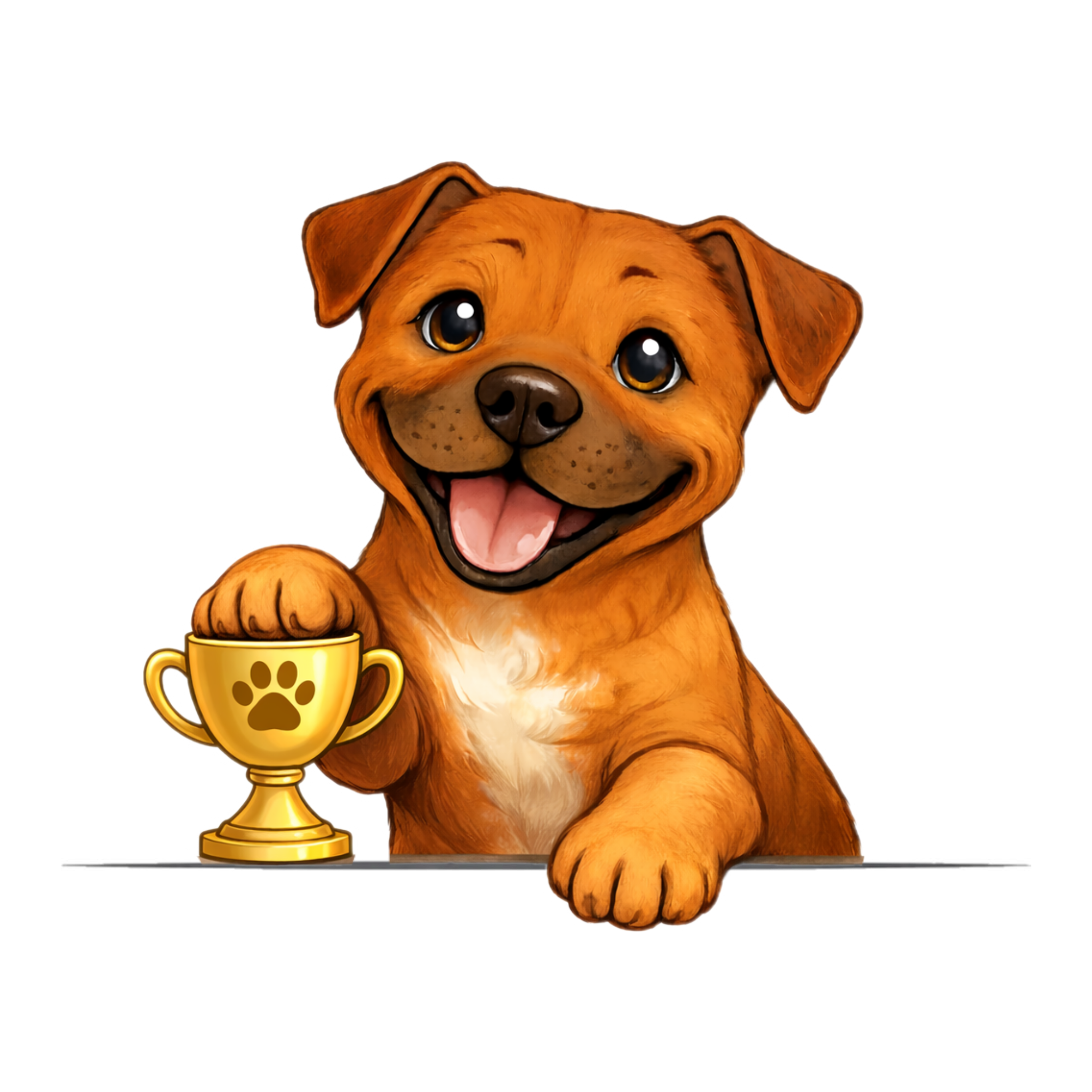 Chiot levant la patte sur un trophée illustrant l’apprentissage des bases en éducation canine