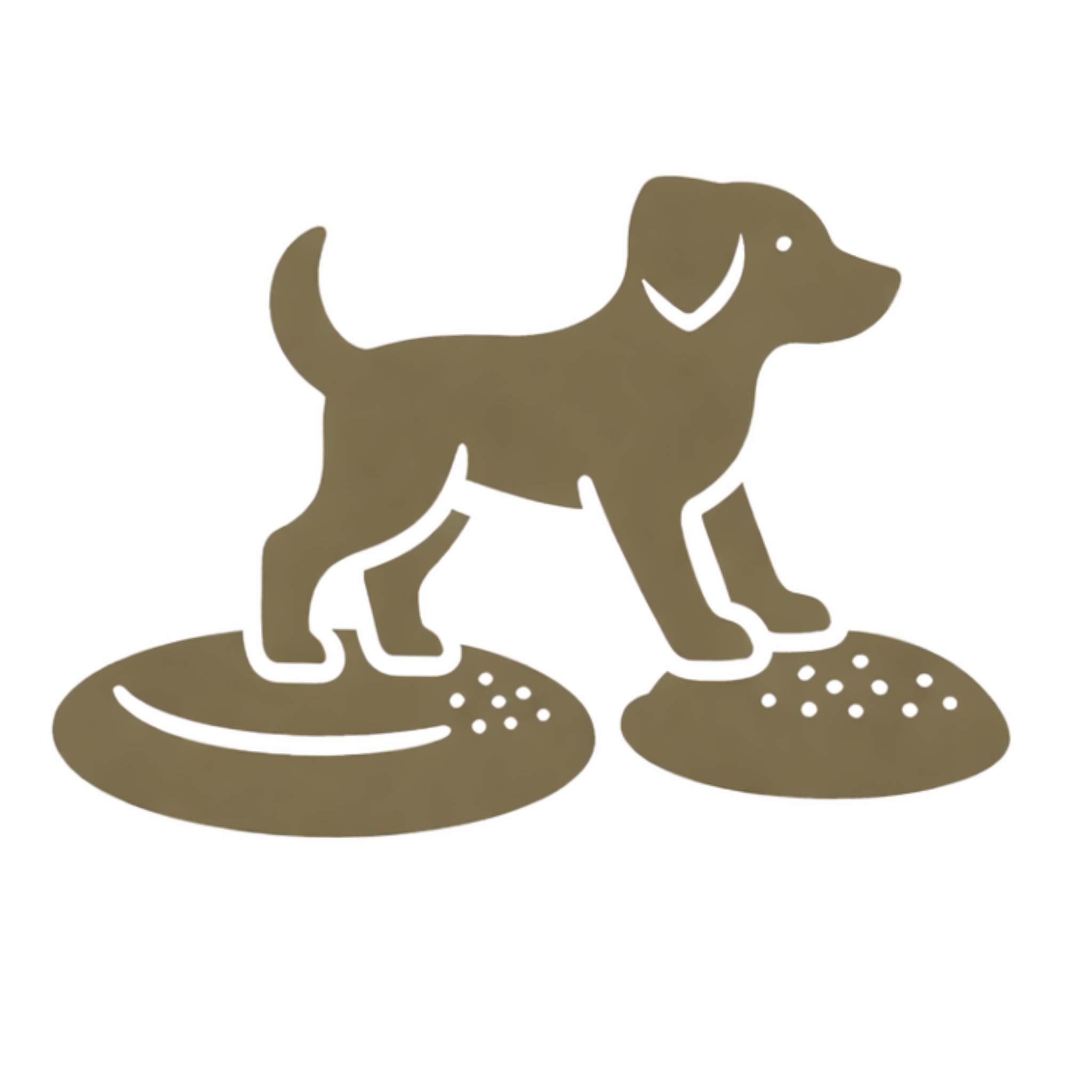 Icône d’un chien en exercice d’équilibre sur supports pour travailler la proprioception