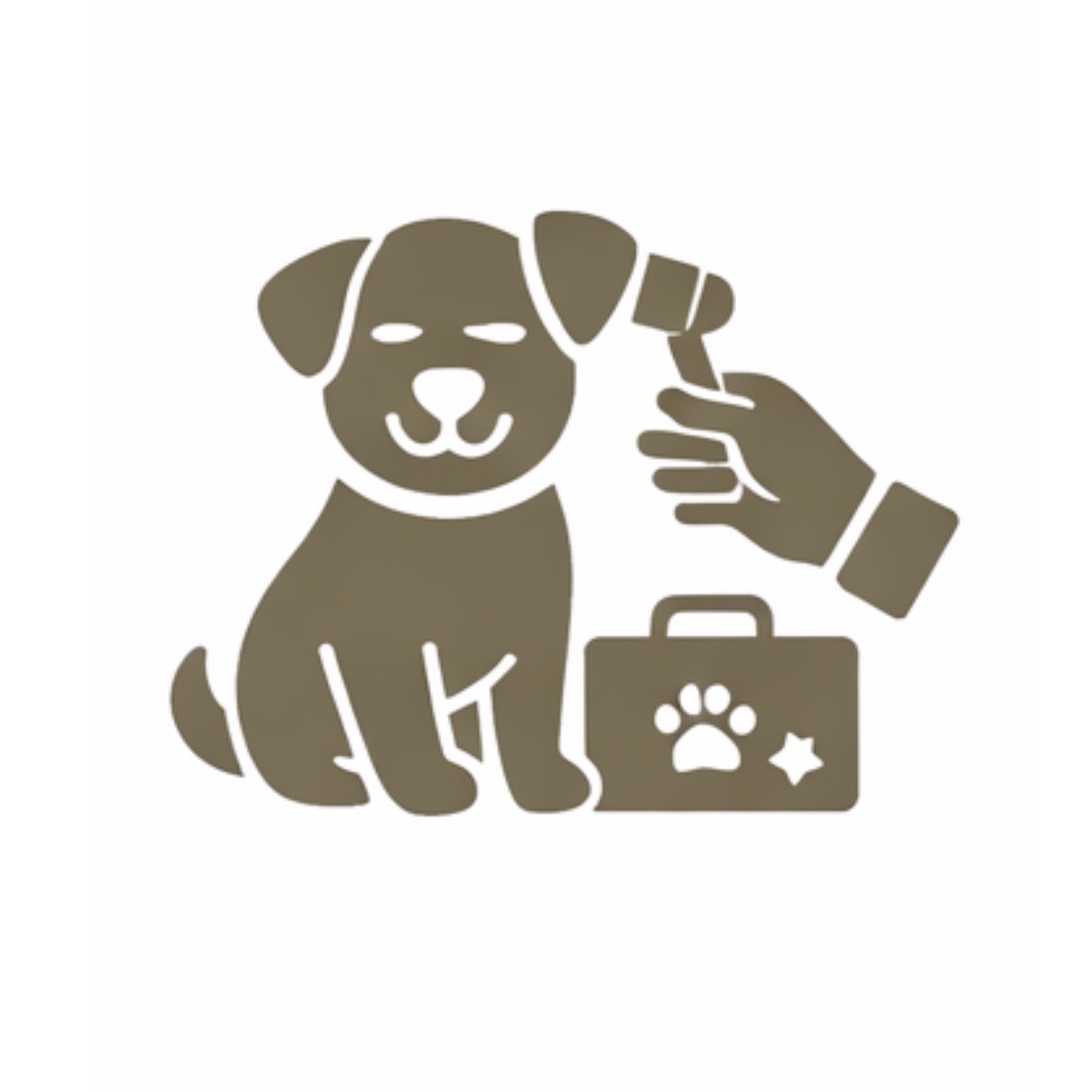 Icône d’un chien participant à un exercice de soins coopératifs avec manipulation douce