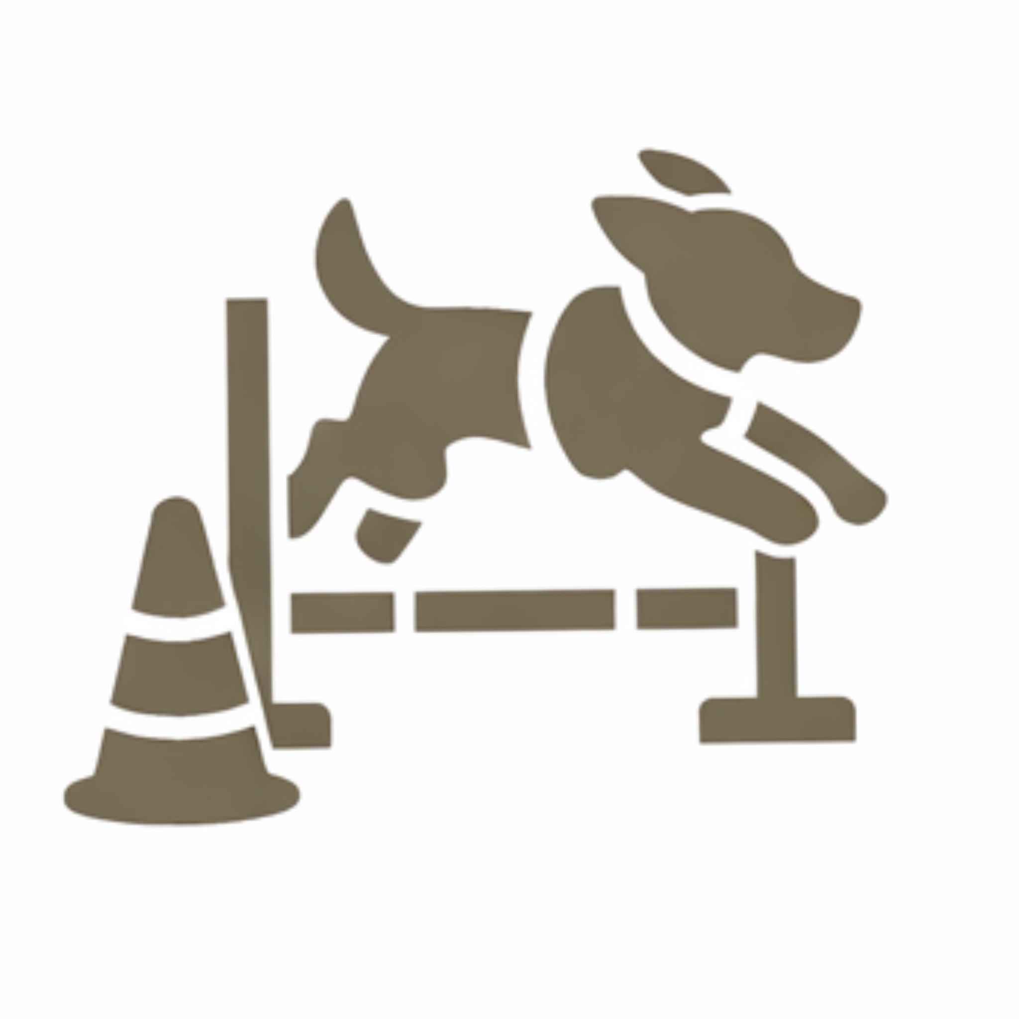 Icône illustrant un chien pratiquant un sport canin lors d’une activité ludique