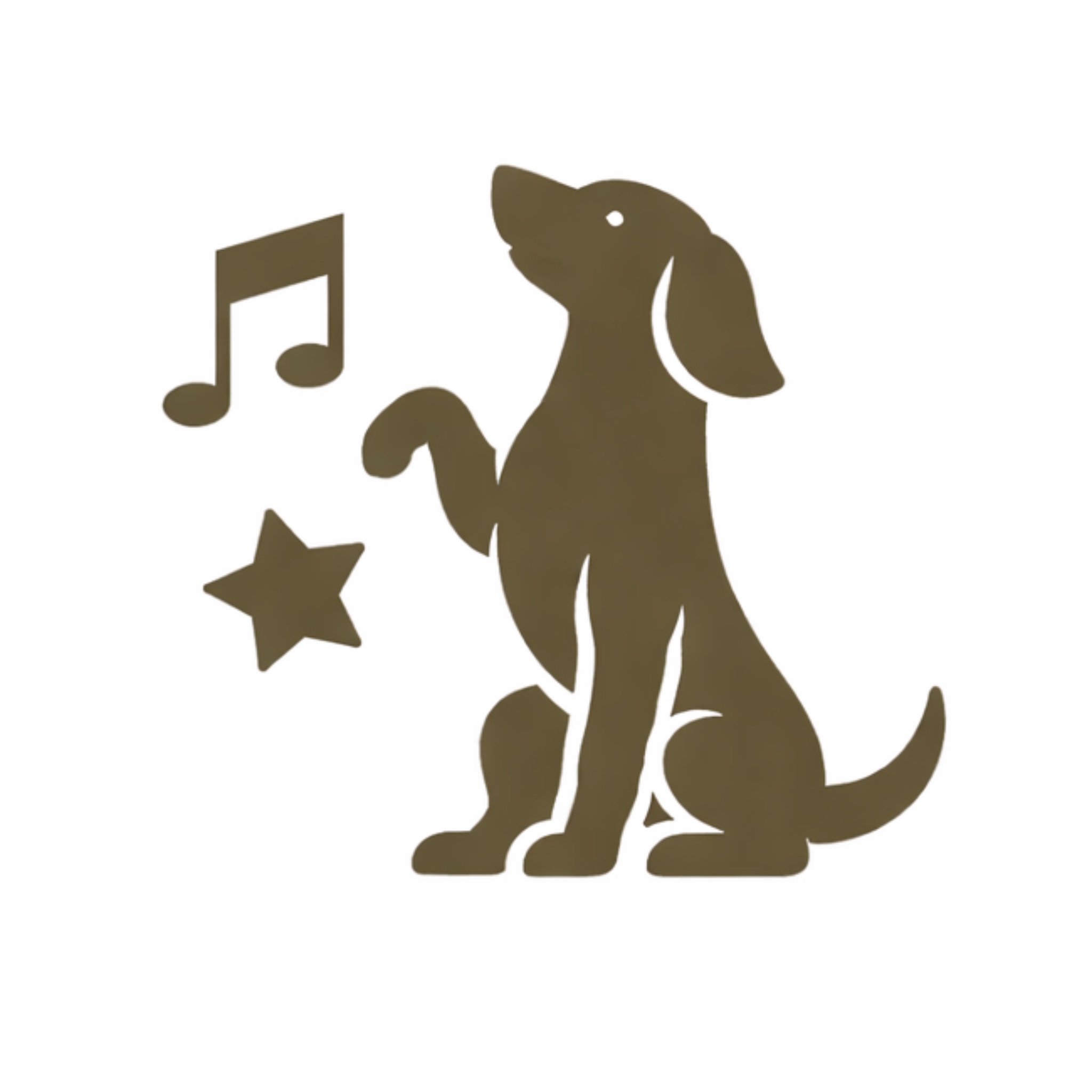 Icône d’un chien réalisant un trick ou une figure ludique de dog dance